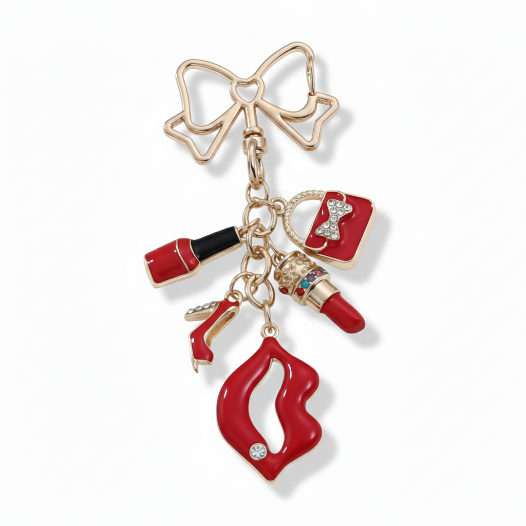 Porte-clés Glam Rouge – Charms Mode & Beauté