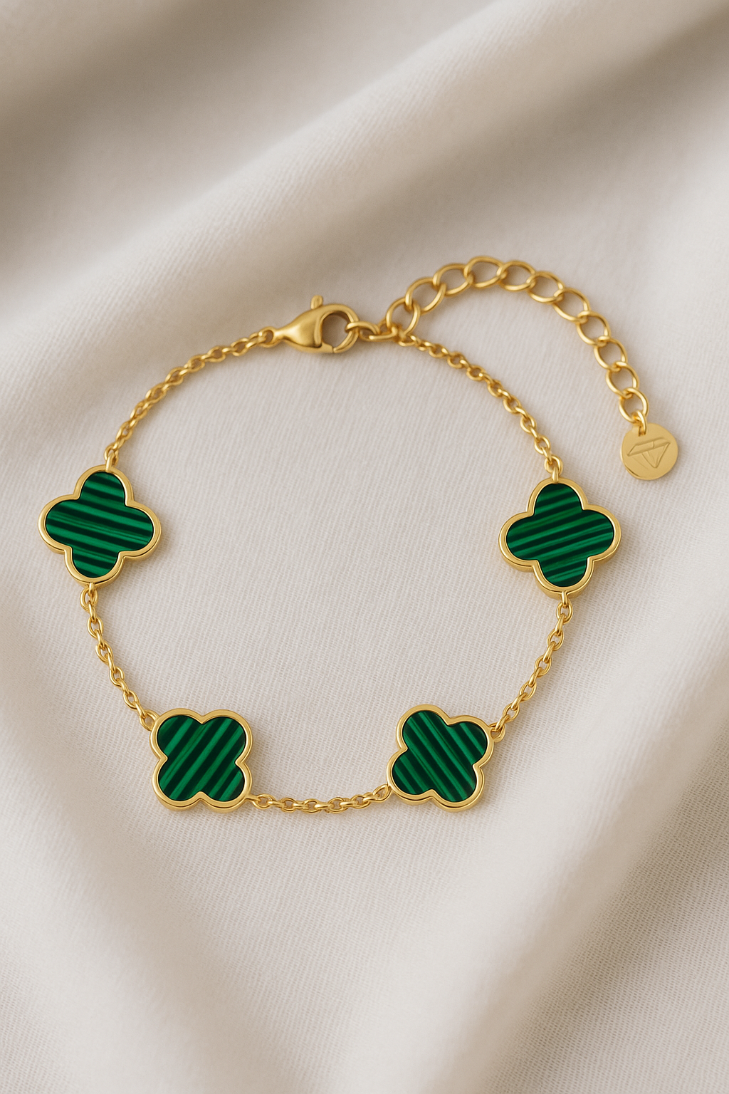 Bracelet Clover Green – Élégance & Chance au quotidien | Plaqué or 18K