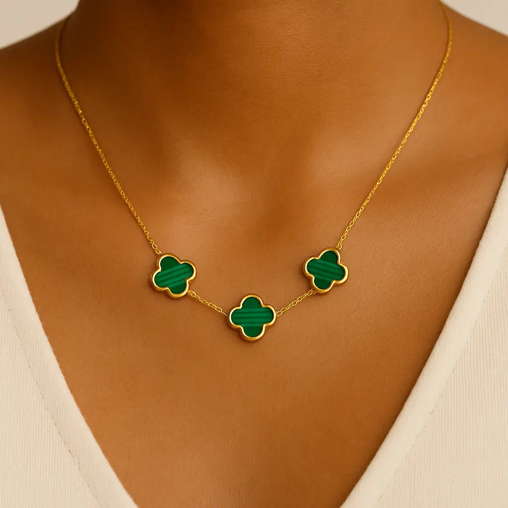 ✨ Collier Clover Green – Élégance & Chance au quotidien | Plaqué or 18K