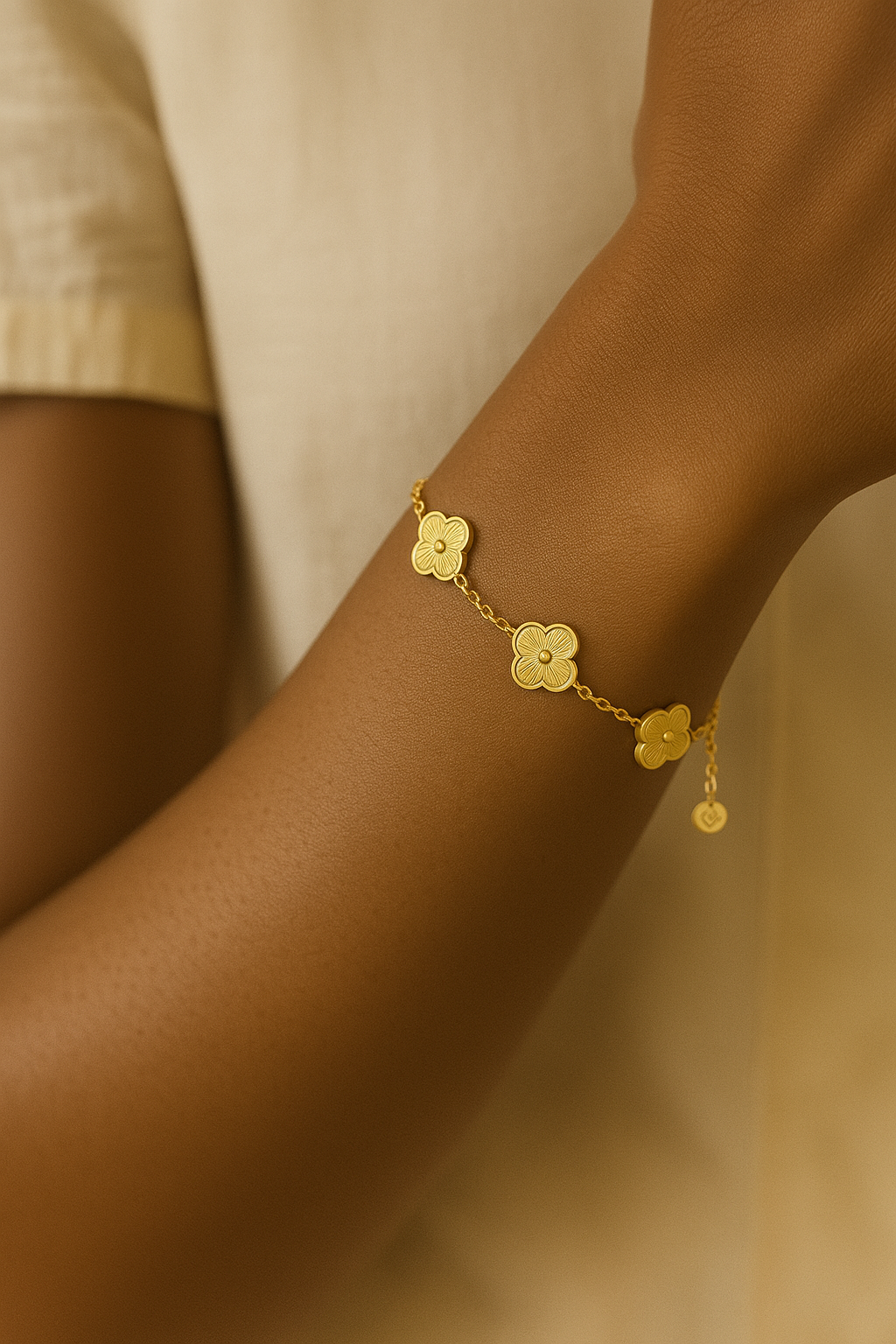 Bracelet Shine Clover – Éclat & Élégance intemporelle | Plaqué or 18K