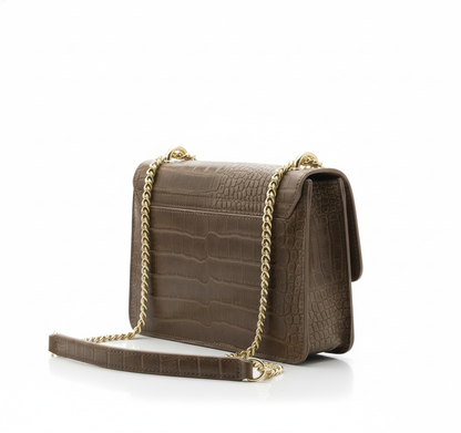 Sac à chaîne dorée en cuir italien – Finition croco