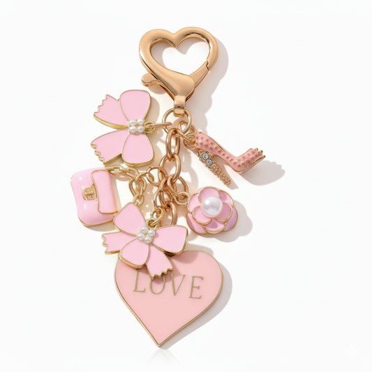 Porte-clés “Love Pink” – Charms Doux & Féminins