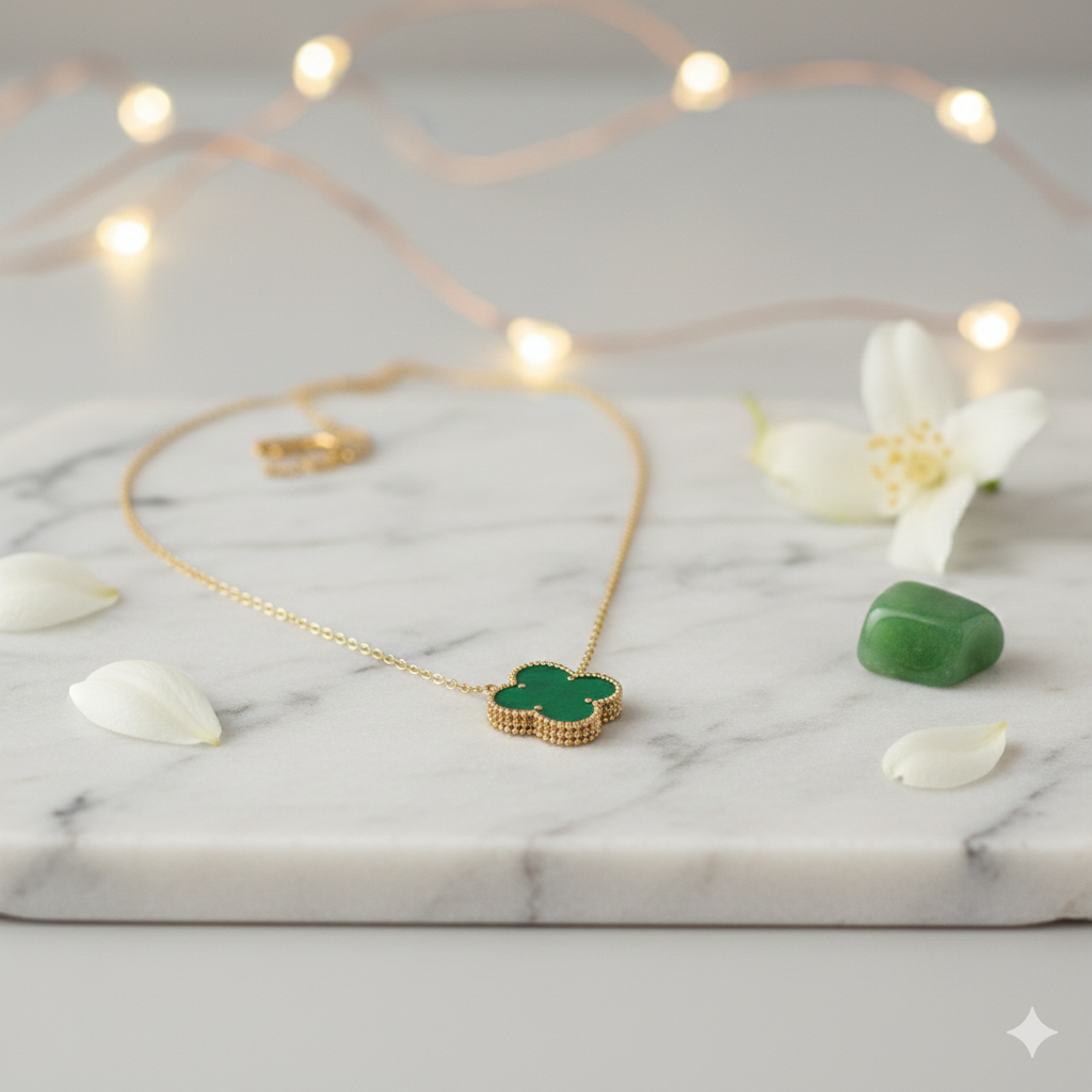 ✨ Collier Clover Green – Élégance & Chance au quotidien | Plaqué or 18K
