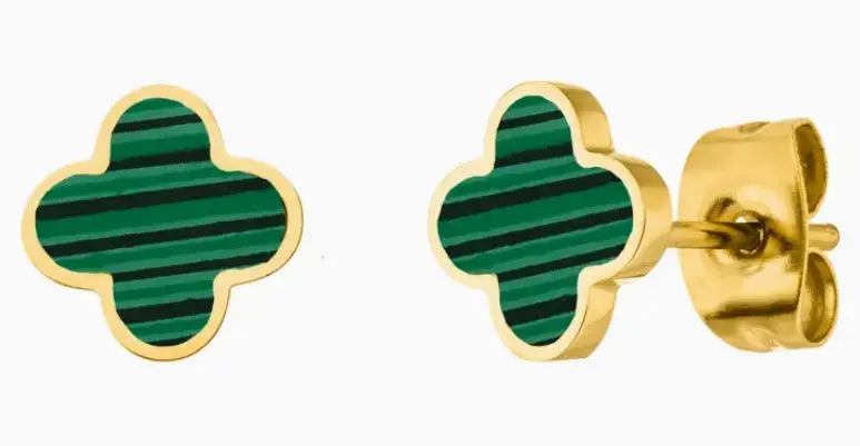 ✨ Boucles d’oreilles Green Clover – Élégance & raffinement au quotidien | Plaqué or 18K